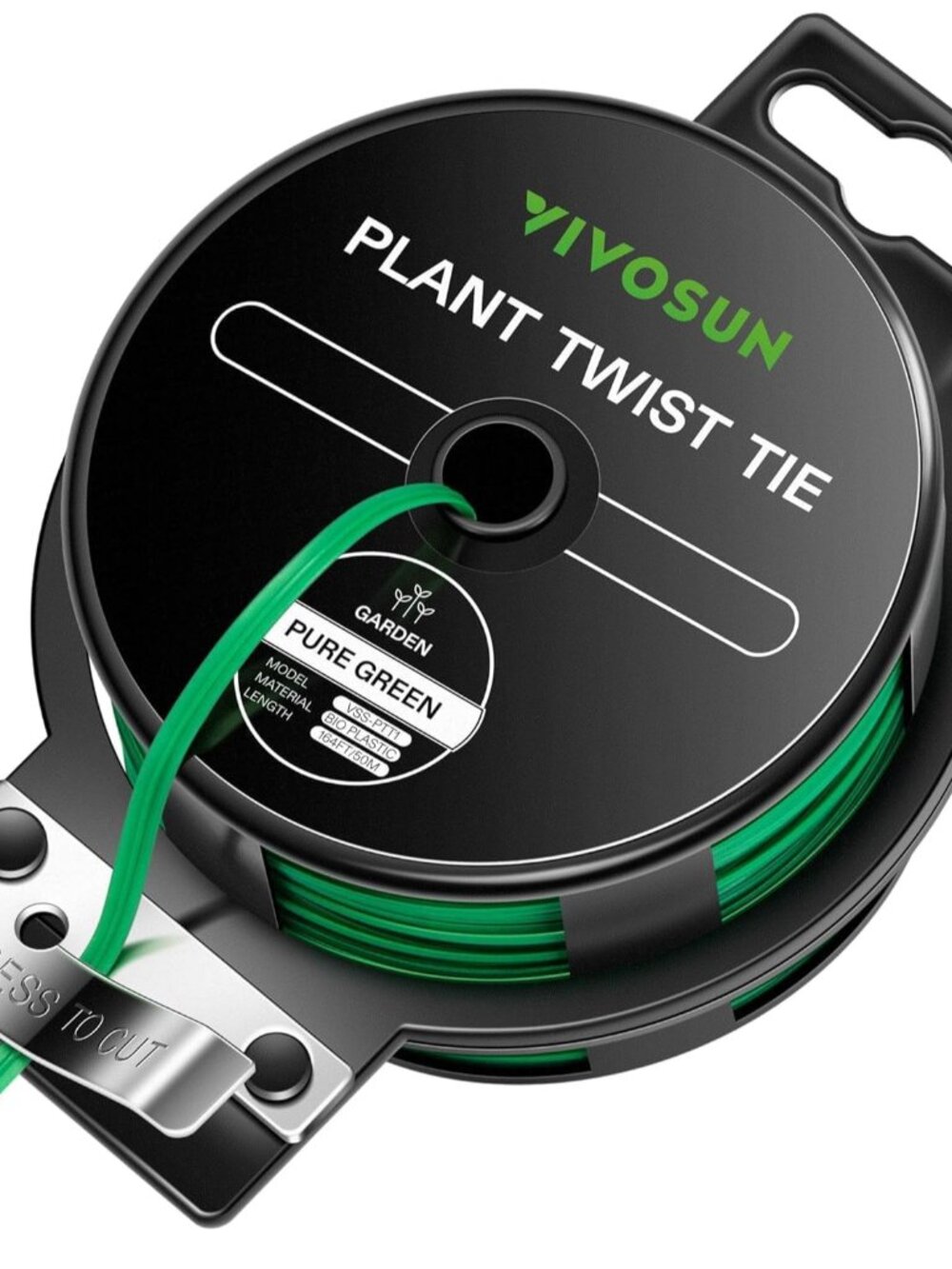 Twist Ties, 164 ft 50m PE-Coated Green Plant Ties with Cutter, Reusable & Flexib